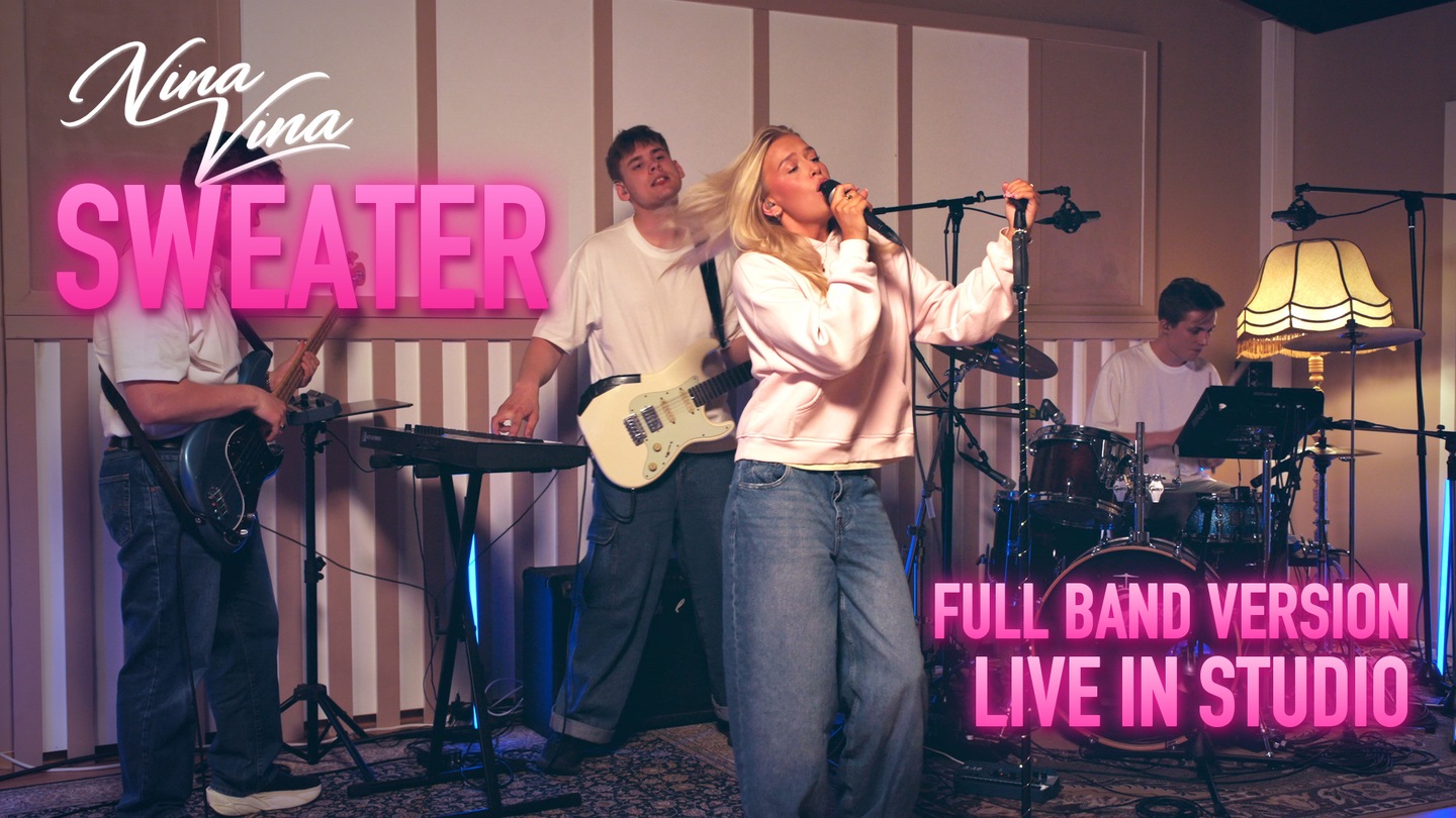 Nina Vina performing Sweater with her band in the studio